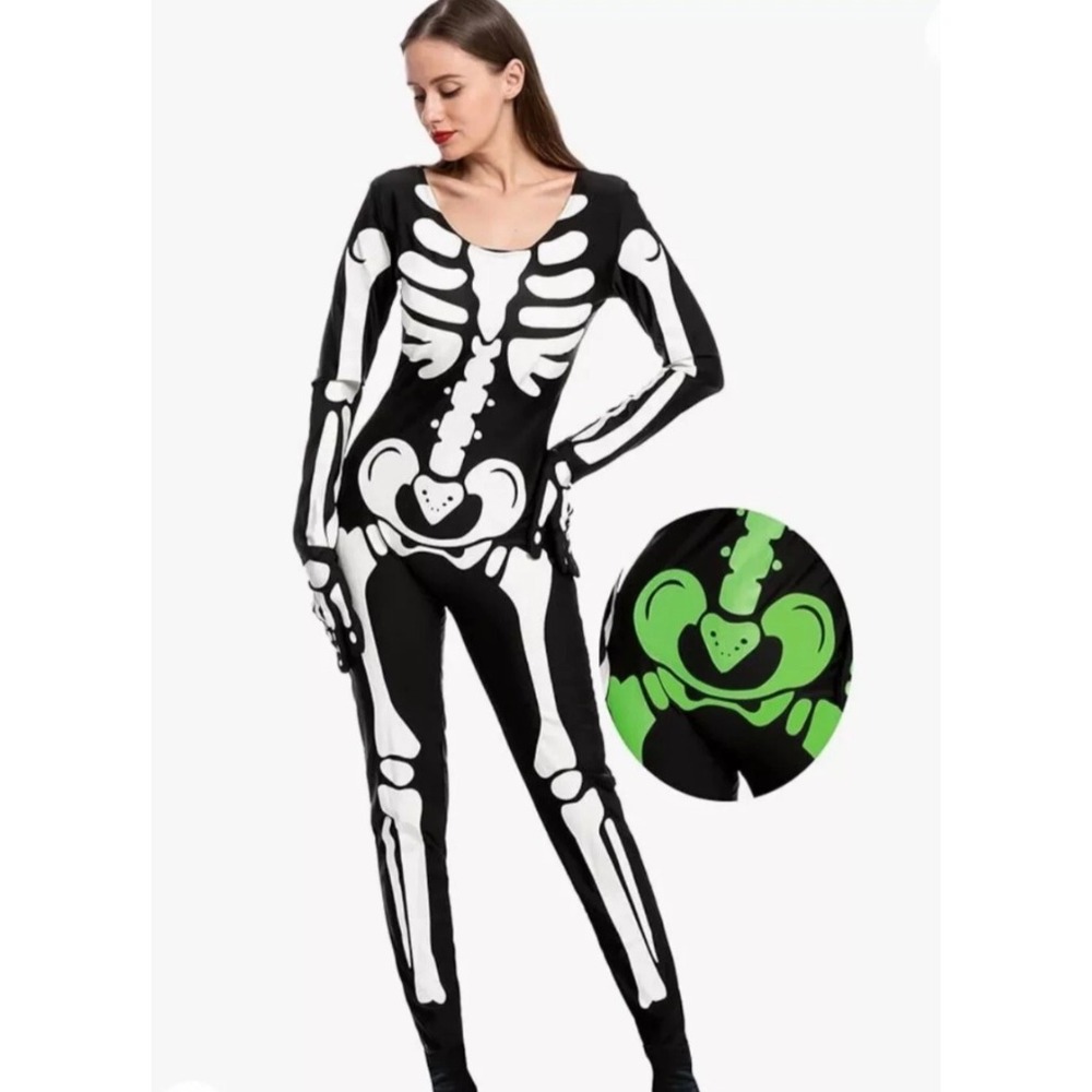 Spooktacular Creations‎ Women's Small Glow Patterns Halloween Skeleton Costume